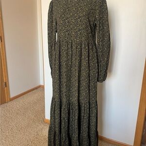 Superdry Black and Gold Patterned Maxi Dress